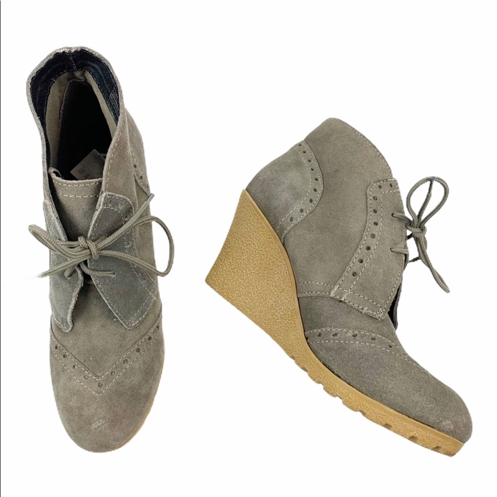 MIA Pampa Tan Suede Lace Up Leather Booties 7.5